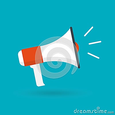 Megaphone icon. Loud speaker or bullhorn symbol. Vector illustration Vector Illustration